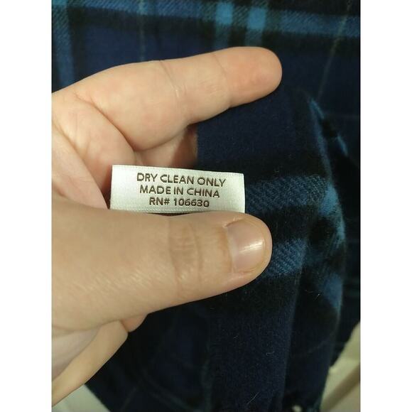 enzo mantovani Unisex Blue Plaid Wool Cashmere Winter Scarf - Picture 7 of 8